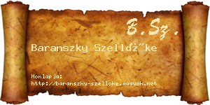 Baranszky Szellőke névjegykártya